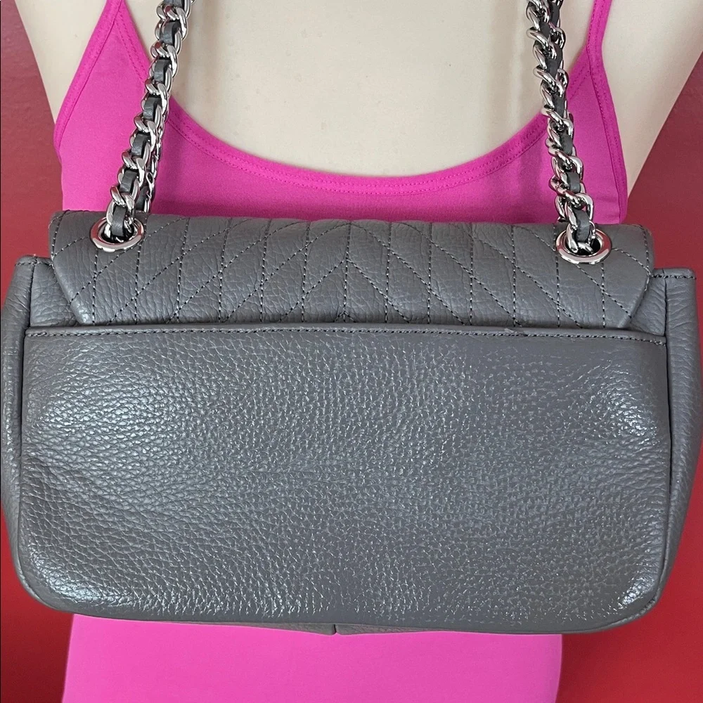 Like new Karl Lagerfeld Gray Quilted Bag with Chain - Picture 5 of 16